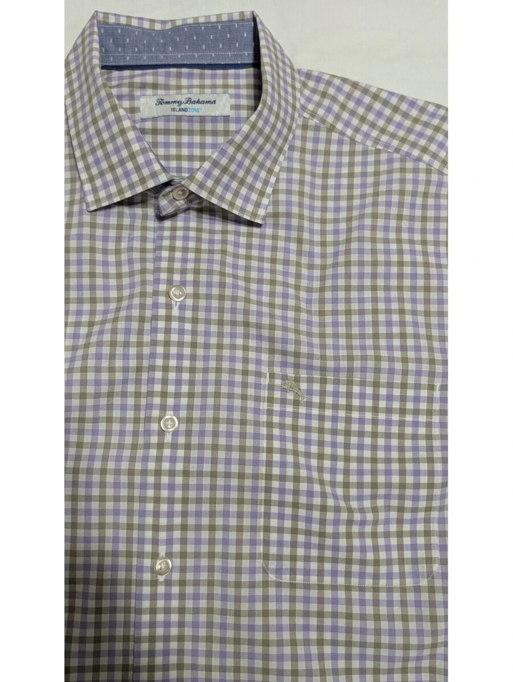 Tommy Bahama IslandZone Mens Large L Plaid Check Long Sleeve Shirt